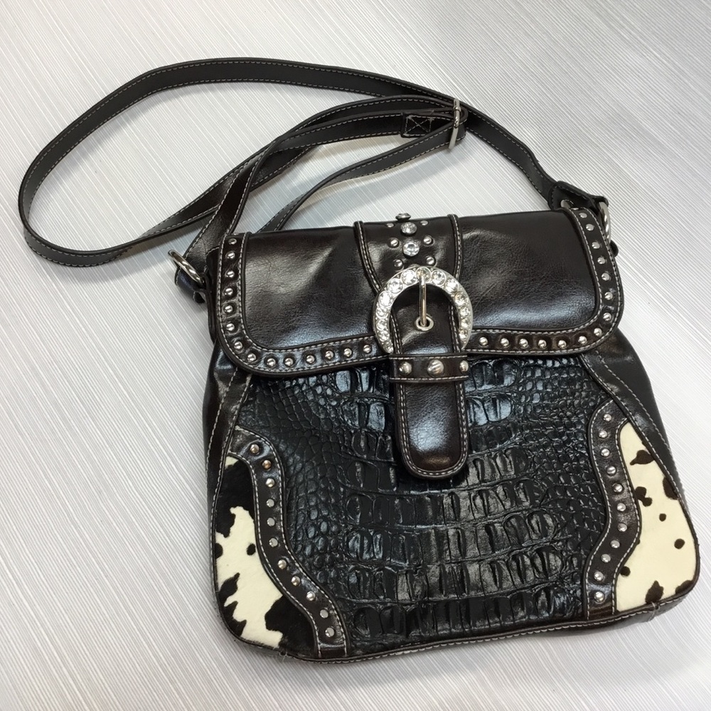 Looks New Black & Brown Bag with Bling - Picture 2 of 5